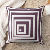 白と紫のジオメトリコーナーパターン – 装飾用クッション クッション (ブランケット)