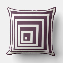 白と紫のジオメトリコーナーパターン – 装飾用クッション クッション