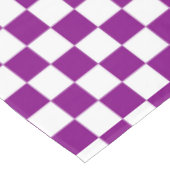 白と紫のチェック市松模様にコットンダイニング テーブルクロス (アングル)