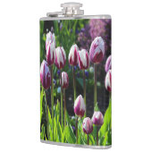 白と紫のチューリップ フラスク (左)