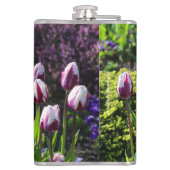 白と紫のチューリップ フラスク (裏面)