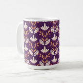 白と紫のデイジードリームフローラマグカップ コーヒーマグカップ (正面左)