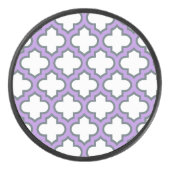 白と紫のトレリス、ラティス、クローバー アイスホッケーパック (正面)