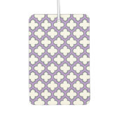 白と紫のトレリス、ラティス、クローバー カーエアーフレッシュナー (正面)