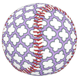 白と紫のトレリス、ラティス、クローバー ソフトボール