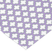 白と紫のトレリス、ラティス、クローバー テーブルクロス (アングル)