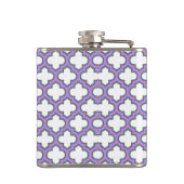 白と紫のトレリス、ラティス、クローバー フラスク (裏面)