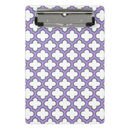 白と紫のトレリス、ラティス、クローバー ミニクリップボード