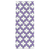 白と紫のトレリス、ラティス、クローバー ワインギフトバッグ (裏面)