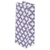 白と紫のトレリス、ラティス、クローバー ワインギフトバッグ (裏面アングル)