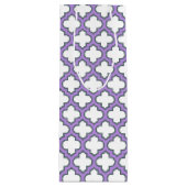 白と紫のトレリス、ラティス、クローバー ワインギフトバッグ (正面)