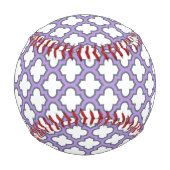 白と紫のトレリス、ラティス、クローバー 野球ボール (正面)