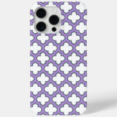 白と紫のトレリス、ラティス、クローバー Case-Mate iPhoneケース (裏面)
