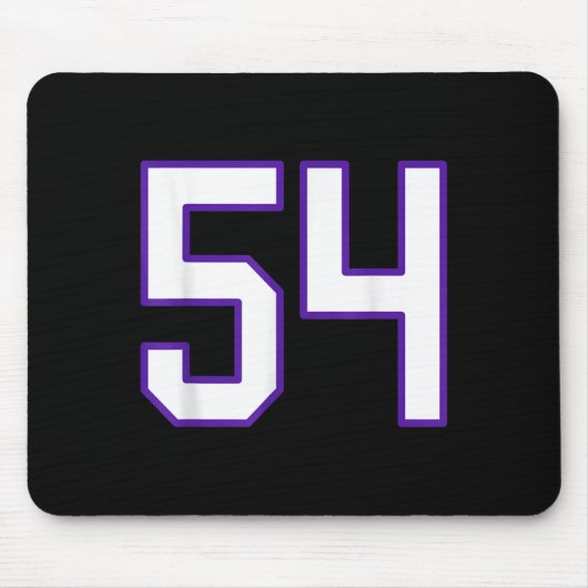白と紫のナンバー54ジャージ選手ユニフォーム # マウスパッド (正面)