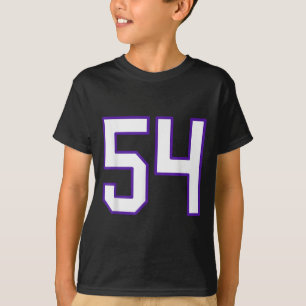 白と紫のナンバー54ジャージ選手ユニフォーム # Tシャツ