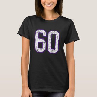 白と紫のナンバー60ジャージ選手ユニフォーム # Tシャツ