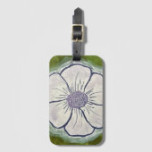 白と紫のパンジーのラゲッジタグ ラゲッジタグ (正面縦)