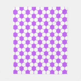 白と紫のフットボール/サッカー ボールのテクスチャー フリースブランケット