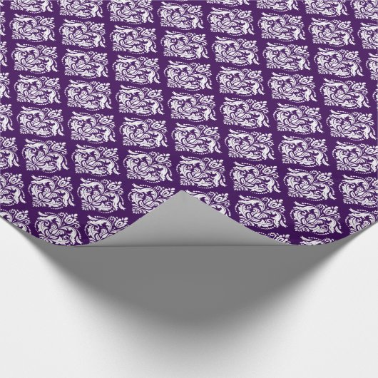 白と紫のフローラマスク幾何学模様 ラッピングペーパー (角)