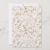 白と紫のフローラ水色ベビーシャワー 招待状 (裏面)