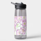 白と紫のフローラ25.Ozウォーターボトル ウォーターボトル (右面)