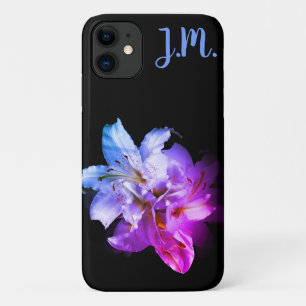 白と紫のユリのファンタジー iPhone 11 ケース