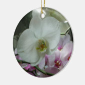 白と紫のラン セラミックオーナメント (左)