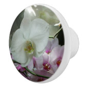 白と紫のラン セラミックノブ (右)