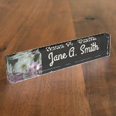 白と紫のラン デスクネームプレート (側面)