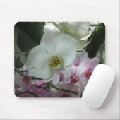 白と紫のラン マウスパッド (マウス)