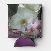 白と紫のラン 缶クーラー (正面)