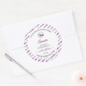 白と紫のワードクラウド製品ラベルの追加ロゴ ラウンドシール (封筒)