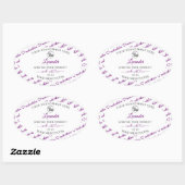 白と紫のワードクラウド製品ラベルの追加ロゴ 楕円形シール (シート)