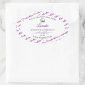 白と紫のワードクラウド製品ラベルの追加ロゴ 楕円形シール (バッグ)