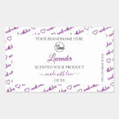 白と紫のワードクラウド製品ラベルの追加ロゴ 長方形シール (正面)