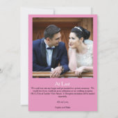 白と紫の写真結婚の発表 招待状 (裏面)