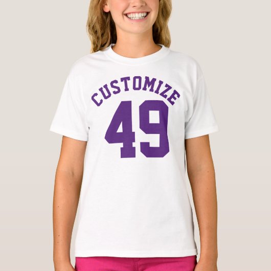 白と紫の子供 | Sports Jerseyデザイン Tシャツ (正面)