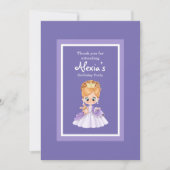 白と紫の小さな王女の招待 招待状 (正面)