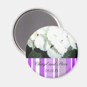 白と紫の日付を保存 マグネット (正面/裏面)