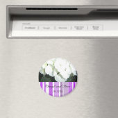 白と紫の日付を保存 マグネット (インサイチュ (食洗機))