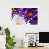 白と紫の春の花 ポスター (ホームオフィス)