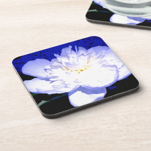 白と紫の牡丹の写真 コースター (左側)
