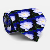 白と紫の牡丹の写真 ネクタイ (ロール)