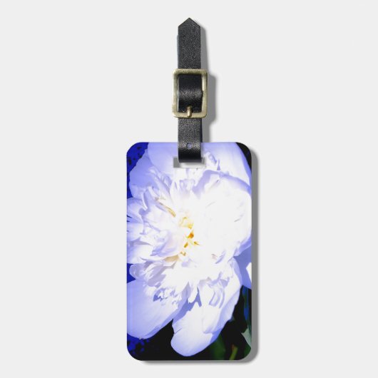 白と紫の牡丹の写真 ラゲッジタグ (正面縦)