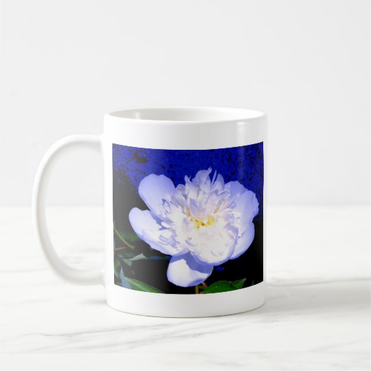 白と紫の牡丹 コーヒーマグカップ (左)