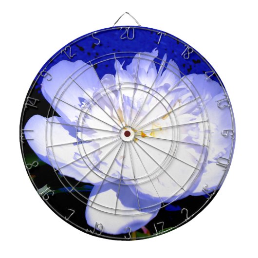 白と紫の牡丹 ダーツボード (正面)