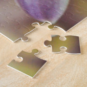 白と紫の美しい花 ジグソーパズル (側面)