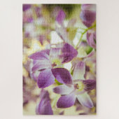 白と紫の美しい花 ジグソーパズル (縦)