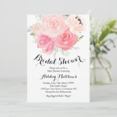 白と紫の花のブライダルシャワー招待状 招待状 (スタンド正面)