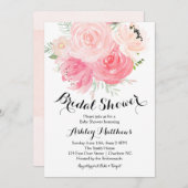 白と紫の花のブライダルシャワー招待状 招待状 (正面/裏面)